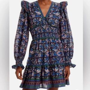 Sea New York Navy Floral Long Sleeve Dress